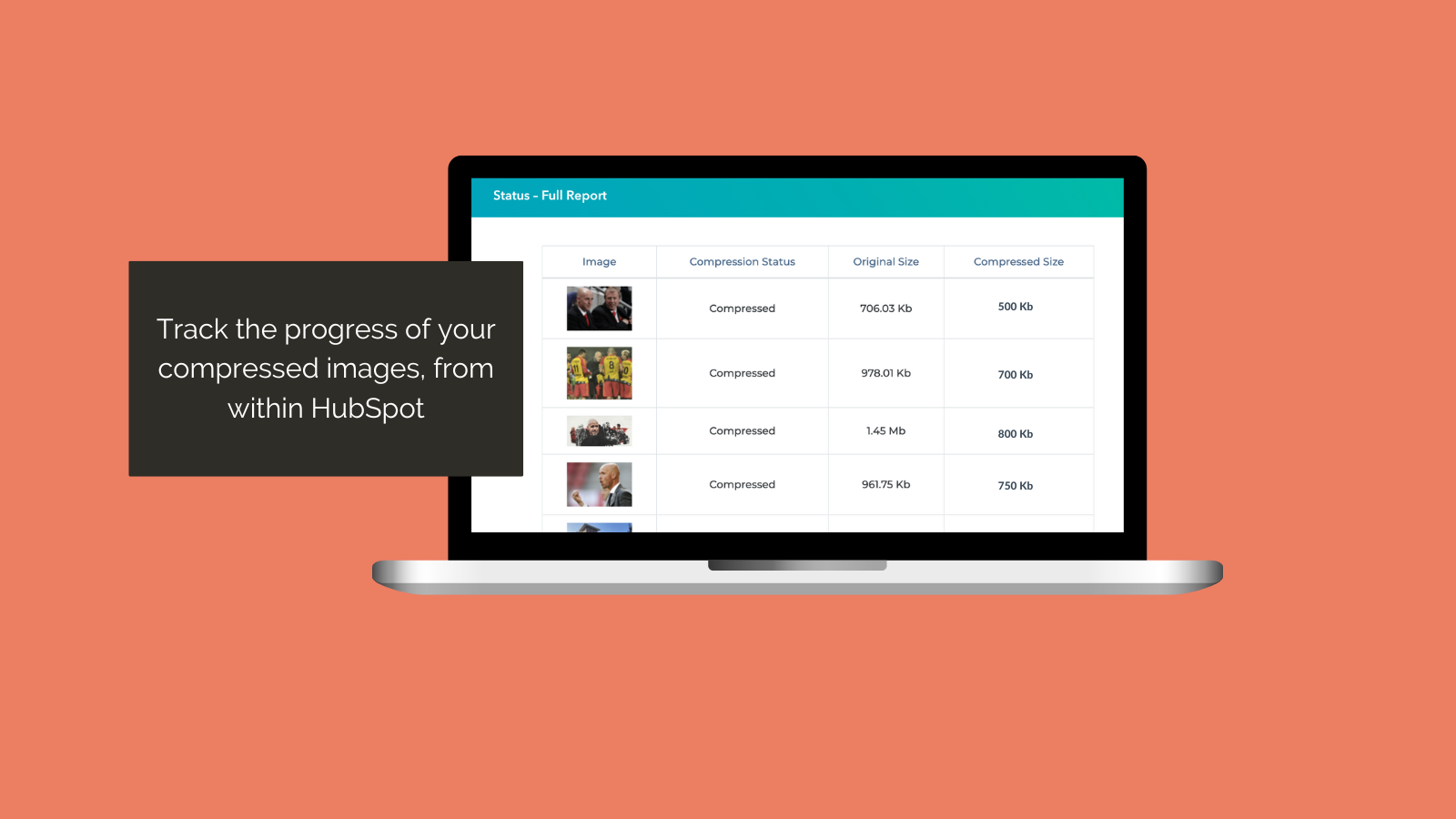 Track the progress of your compressed images